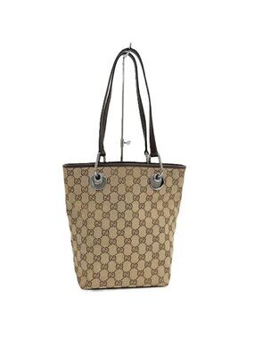 Gucci Tote GG Canvas Leather Brown